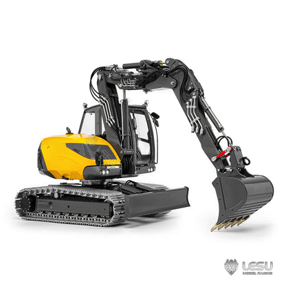 15MC LESU Metal 1/14 Hydraulic RC Excavator MC15 4 Arms Remote Control Digger Model 9 Ways Valve Dual Pumps Light Sound Radio Battery