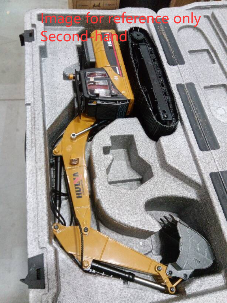 Second Hand US Stock HUINA New Upgrade 580 1/14 Metal Excavator Model Engineering Vehicle Electric Ball Grabber 360 Rotating Shear Claw Sound Lights
