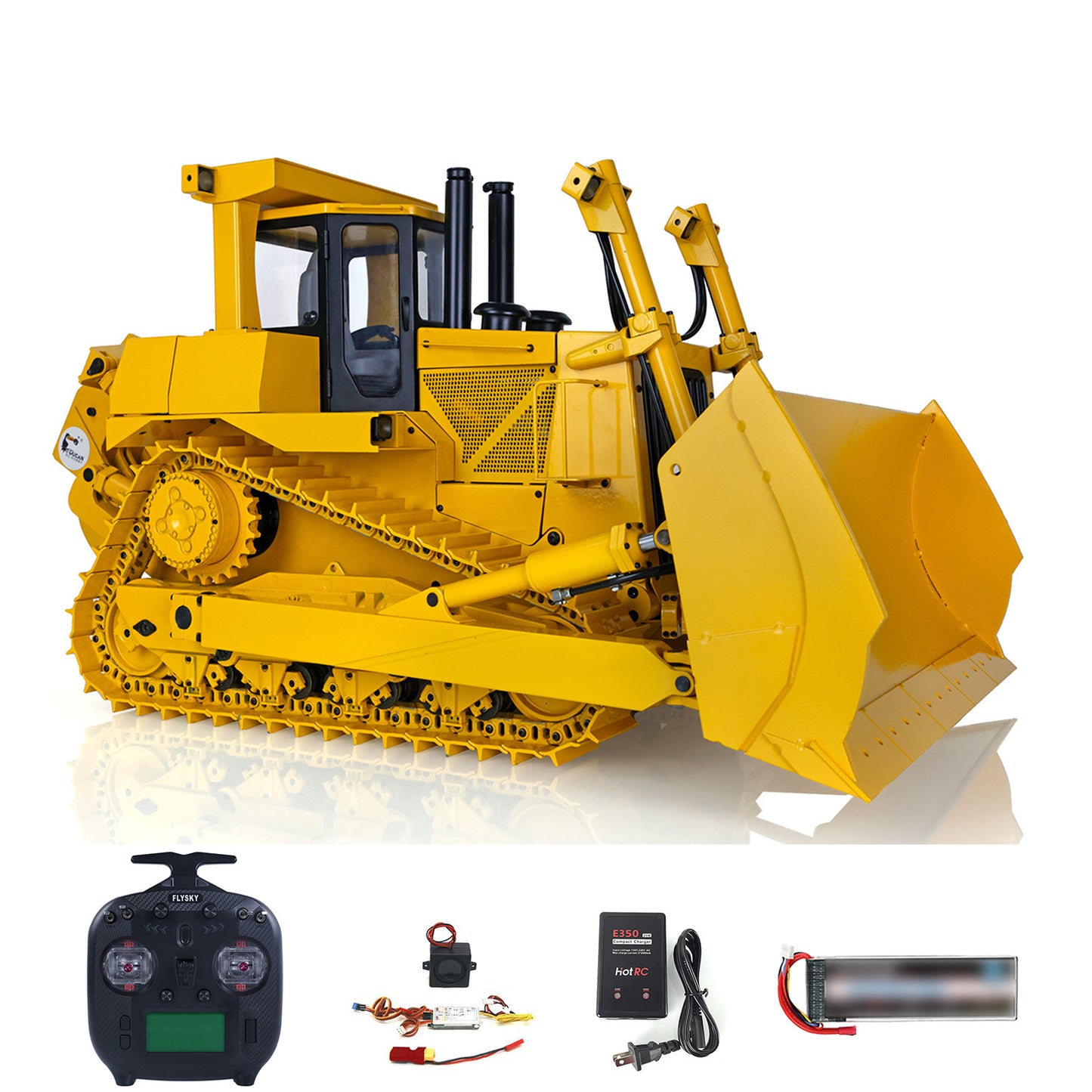 US STOCK 1/14 DXR2 Metal RC Hydraulic Bulldozer Radio Control Dozer 201 New Sound Module