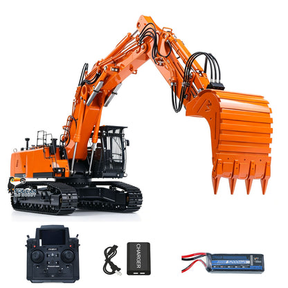 LESU 1/14 Metal RC Hydraulic Excavator LR956 7CH 3Arms Digger Quick Coupler Brushless Motor Radio Light Sound Smoke RTR