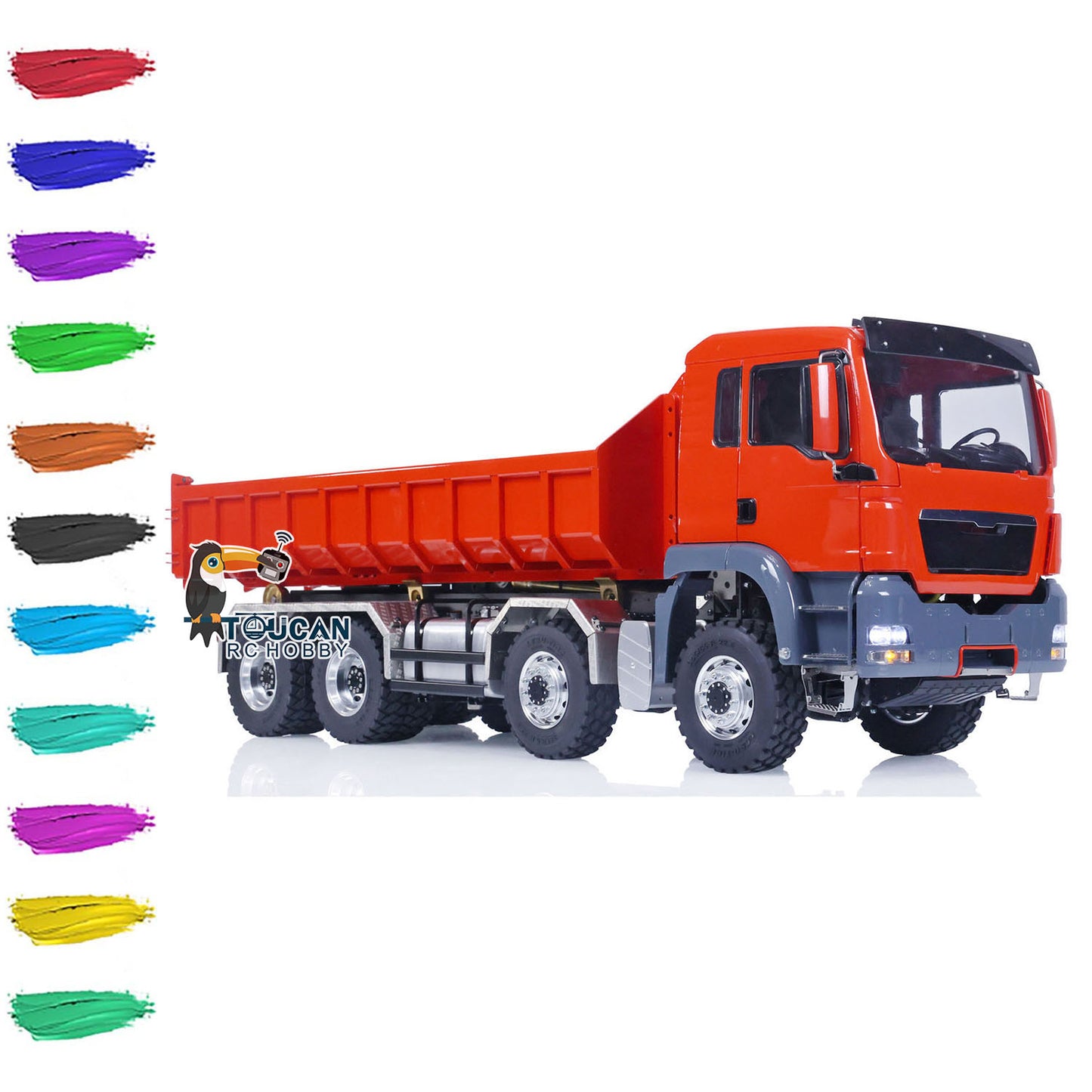 LESU 1/14 MAN TGS Painted Unassembled 8x8 Hydraulic RC Roll On/Off Dumper Truck Tipper 20160901