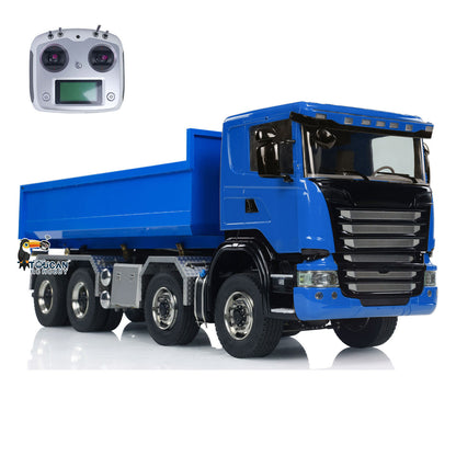 1:14 RC Hydraulic Roll-on Dump Truck 8x8 RC Tipper Car With Sounds Lights U-Shape Low Bucket