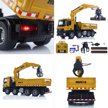 US STOCK HUINA 1538 1/14 RC Timber Grab Truck Dumper Remote Control Model Toy Vehicles 2.4G Radio Battery