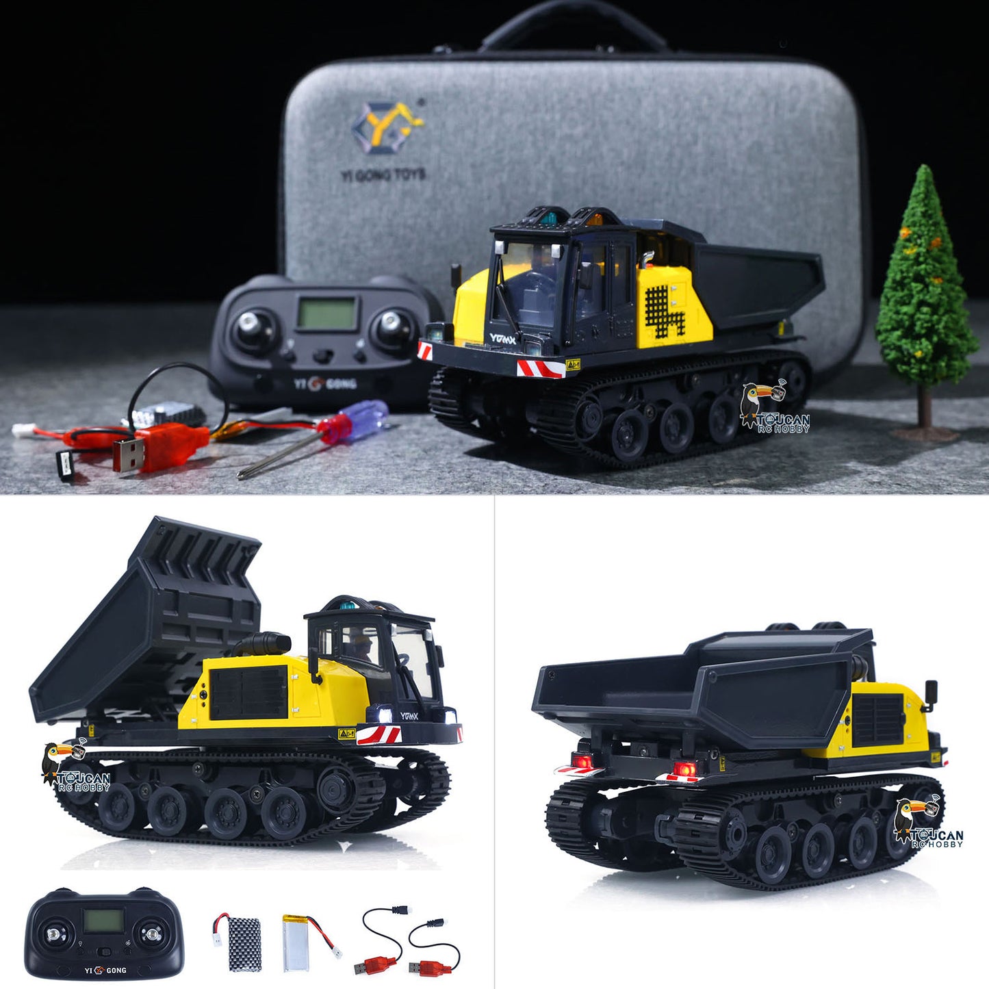 Pre-Order 1/50 T14R Panther RTR Electric RC Crawler Dump Truck Construction Vehicle Tracked Tipper Finished Model Toys Lights Sounds Unit