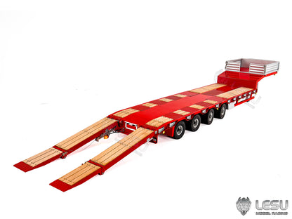LESU Metal 1/14 RC Trailer A0054 Hydraulic Lifting Tailboard 4 Axles Steering Available for DIY RC Tractor Truck Lorry Car Model Lights