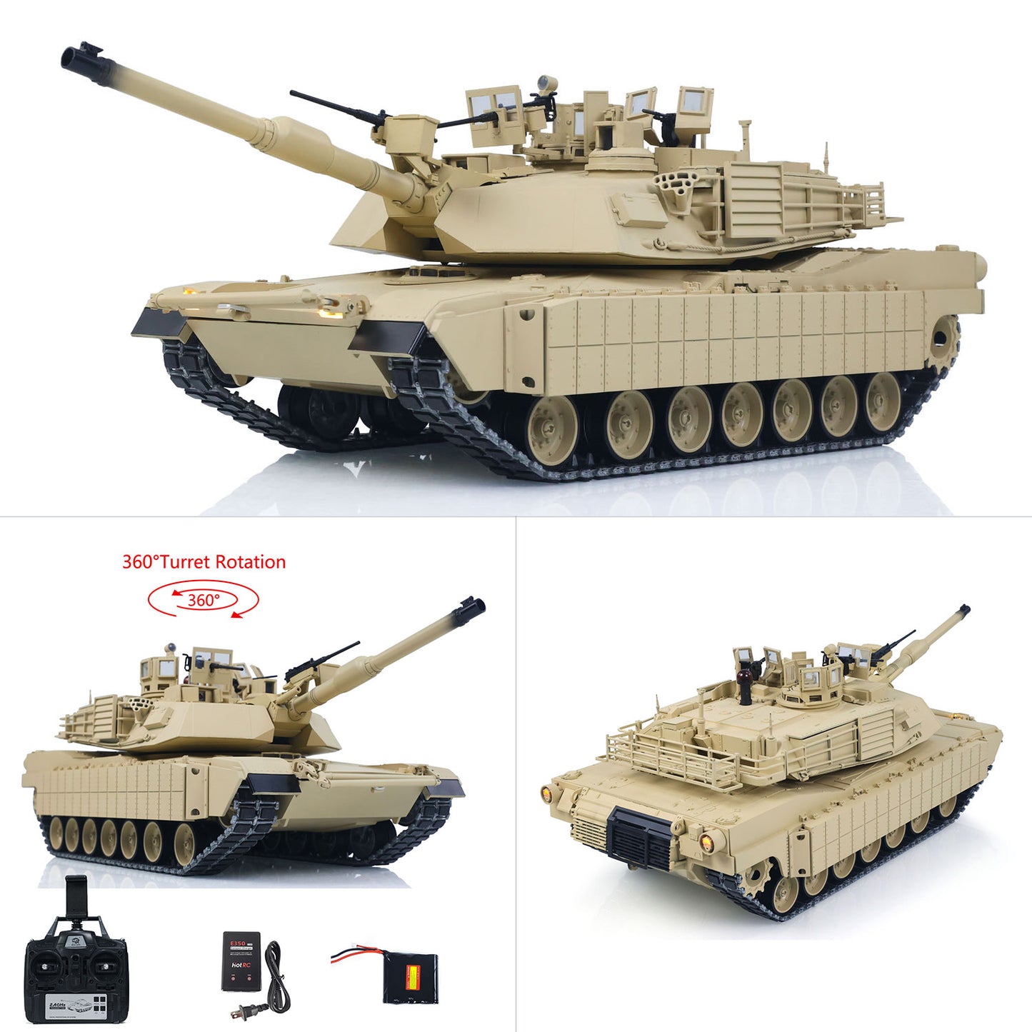 TOUCAN 1/16 Metal RC Tank 3918 Abrams M1A2 TUSK II Dual Flow Gearbox 360 Turret Rotary Infrared Combat Barrel Recoil FPV
