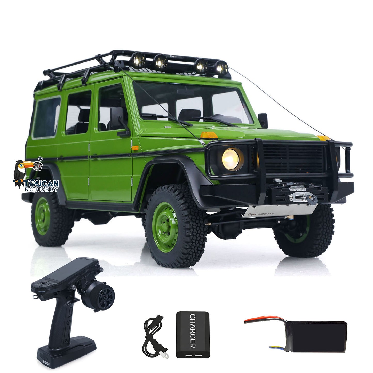 CAPO W460 4X4 1/8 RC Off Road Car 2Speed RTR Crawler Axle Diff Lock Sound Light Winch AXE PLUS R3 ESC 540L KRAKEN 1400KV Motor
