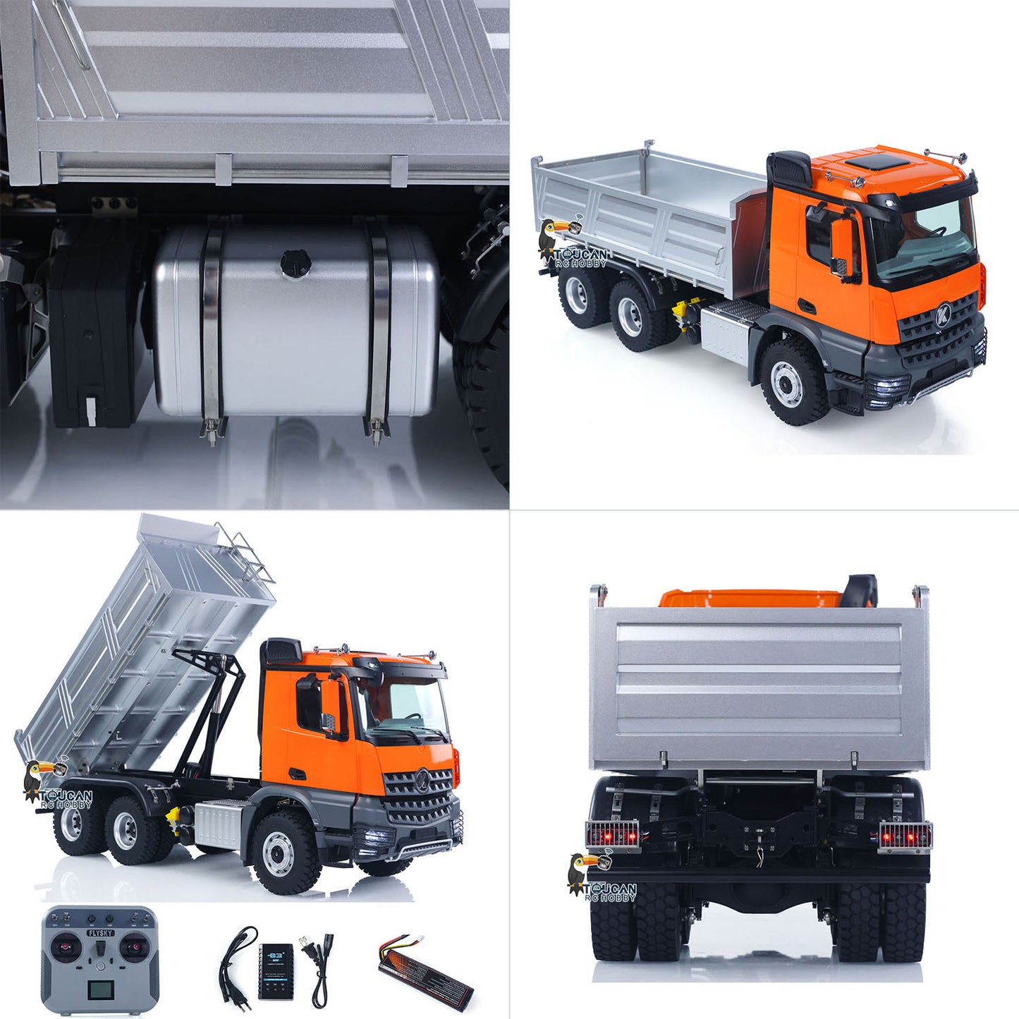 1/14 2.4G RC Electric Lifting Dumper 5702 Model 6*6 Tipper Vehicle 2Speed Sound Light Motor RTR Car Gifts Adults