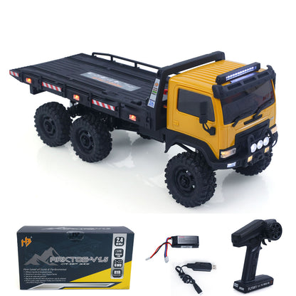 US Stock Hobby Plus 1/18 Remote Control Off Road Car 6X6 RC Flatbed Truck 2Speed Gearbox Flysky ESC 280 Brushed Motor 6CH Radio RTR