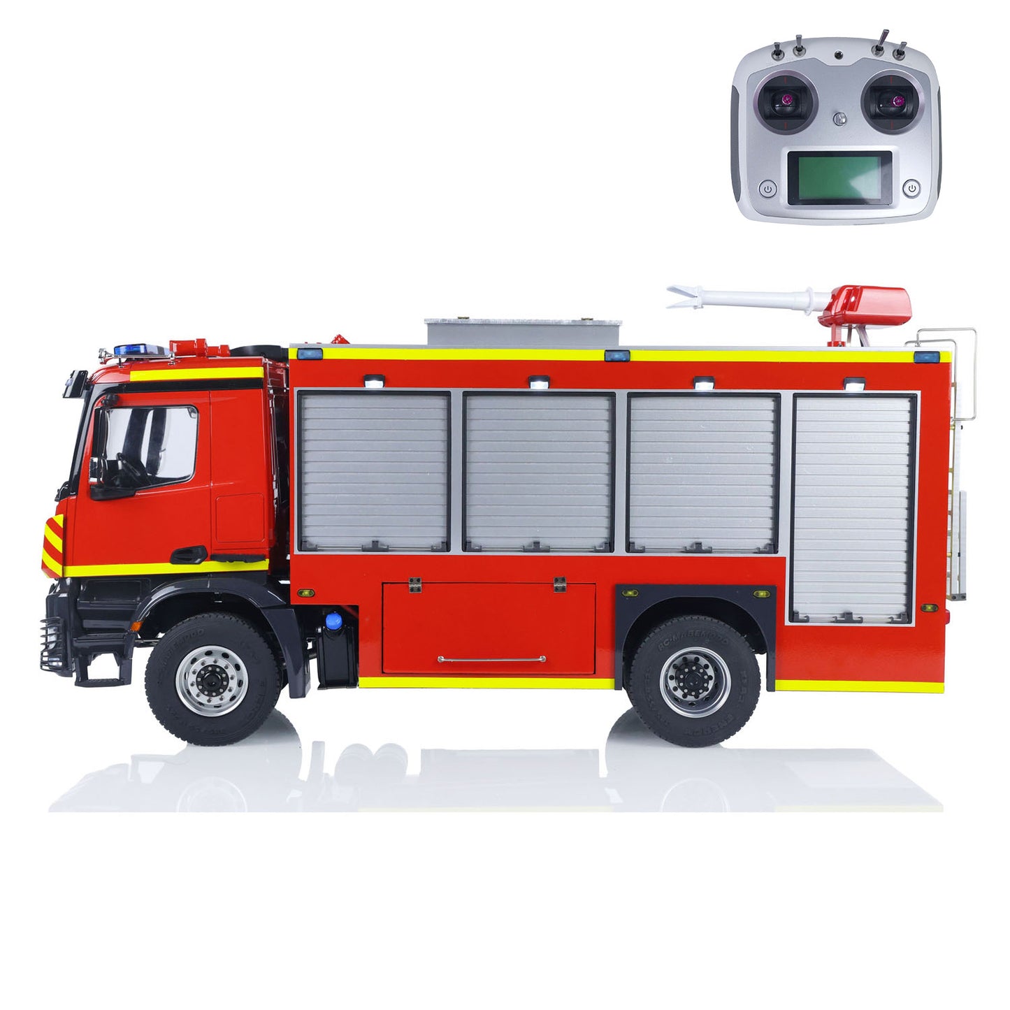 1/14 4X4 Metal Axles Remote Control Fire Fighting Vehicle BZ i6S Radio 2Speed Light and Sound System No Battery Assembled PNP