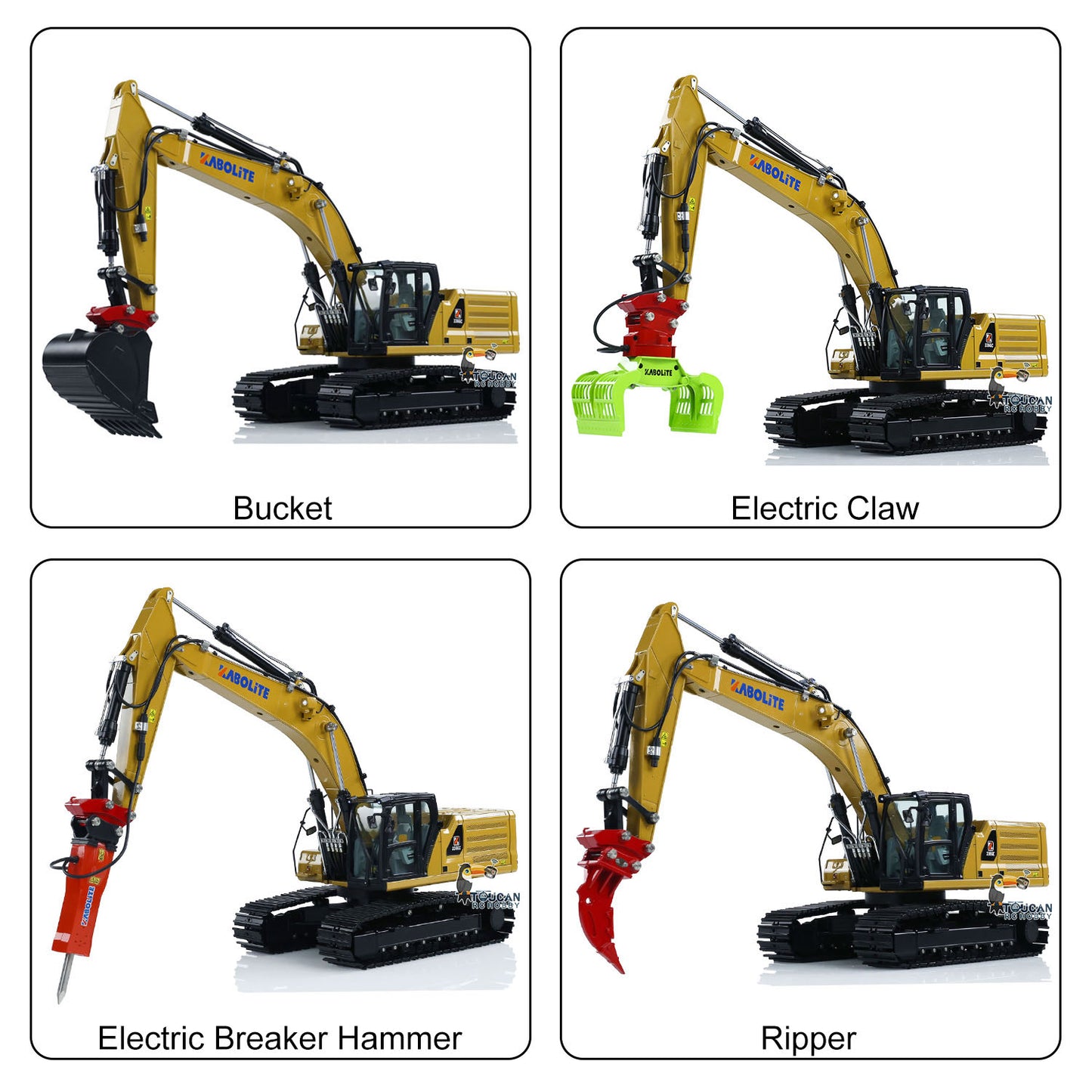 Kabolite K961 100S PRO 1/18 RC Hydraulic Excavator RTR Remote Control Digger Flysky ST8 Radio 2S Battery Electric Claw Hammer