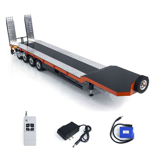 4-axle Metal Semi-Trailer for 1/14 RC Tractor Trucks