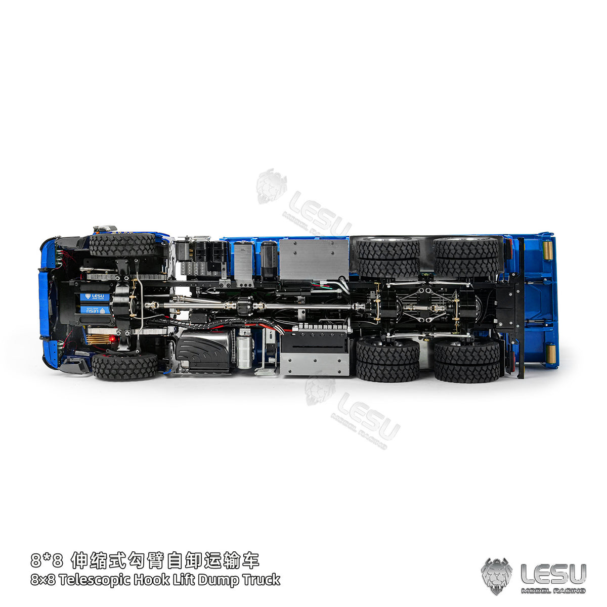 LESU Z0100/Z0092 1/14 6x6 Radio Control Metal Hydraulic Dump Truck Roll-Off RC Tipper Differential Lock Light Sound Construction Model