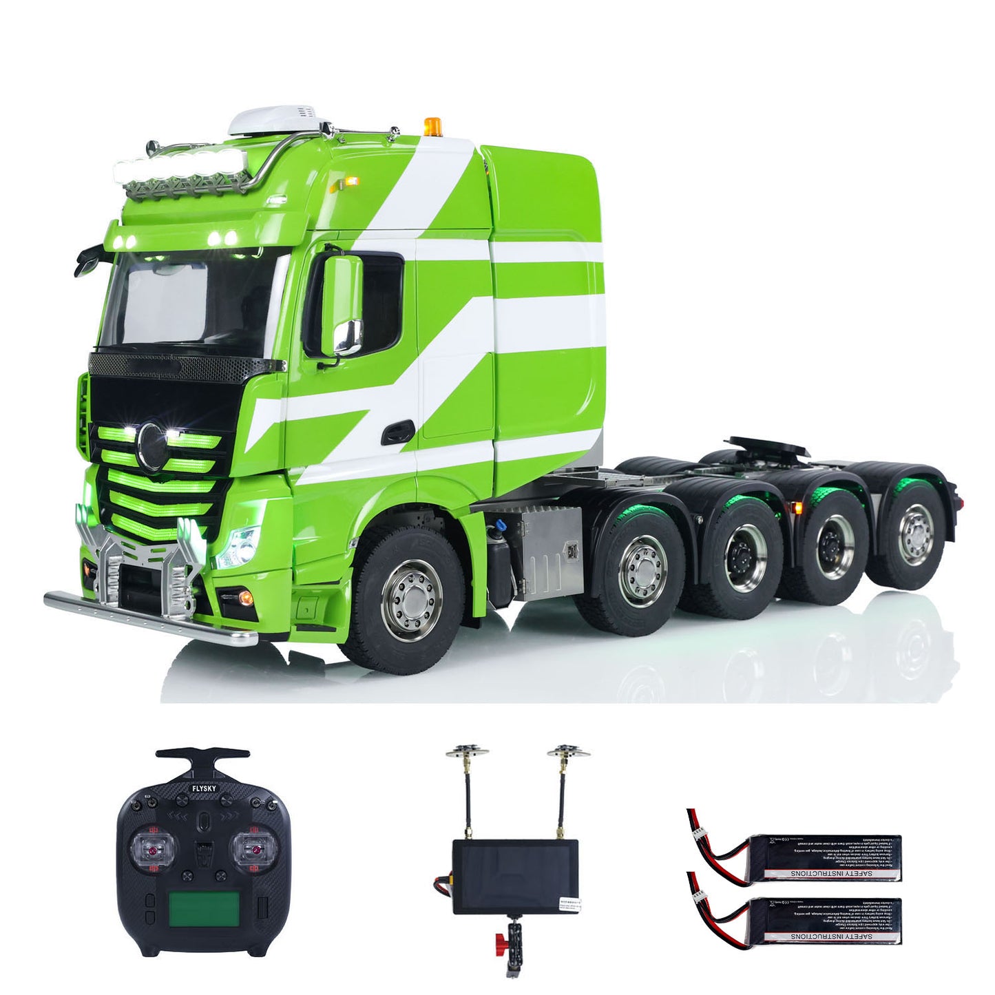 Unitru-01 3363 1/14 RC Tractor Truck Remote Control Lorry Car 10*10 Metal Chassis Smoke ST8 Radio Differential Lock RTR Light Multimedia Display Screen