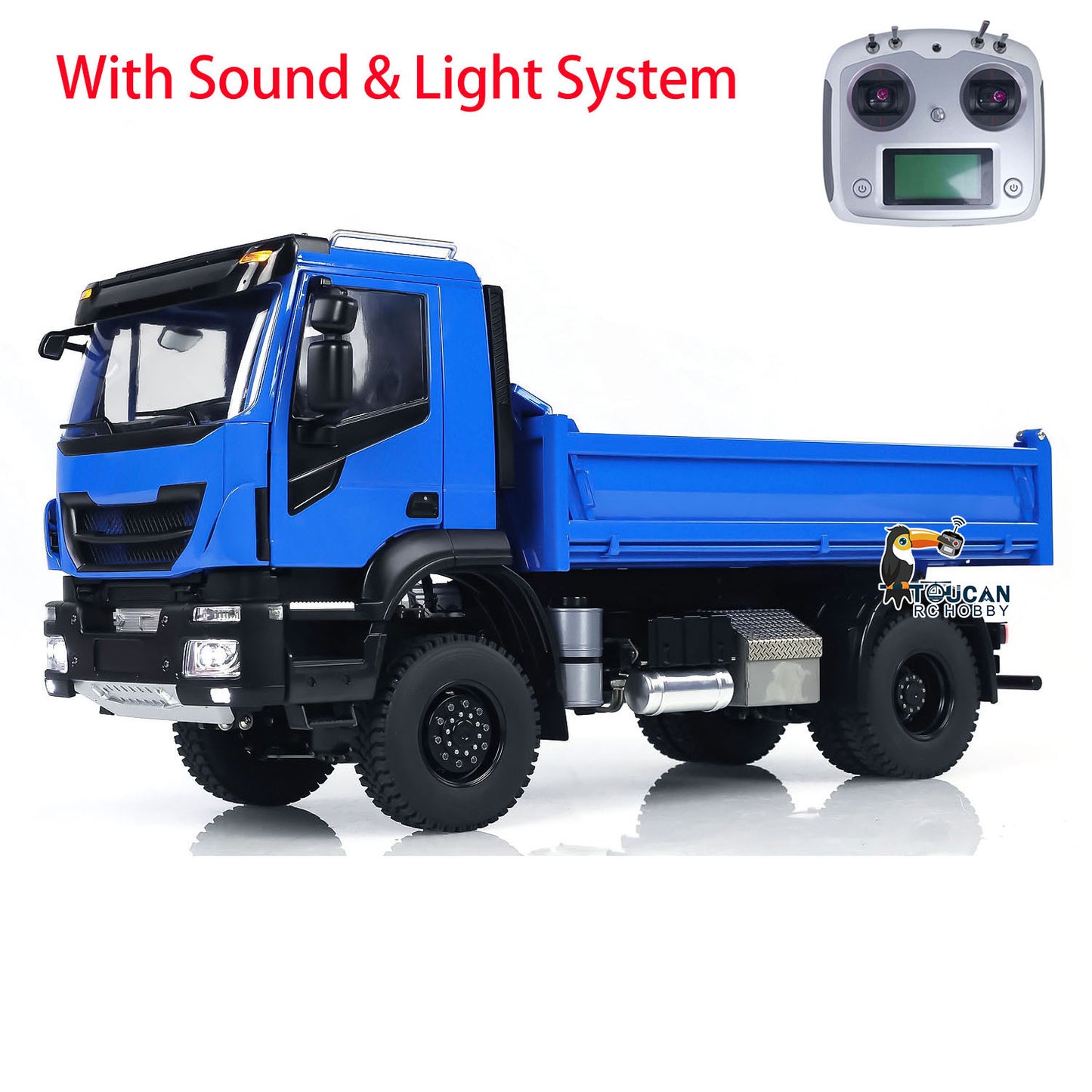 Metal 1/14 4x4 RC Hydraulic Dump Truck RC Tipper Customized Blue