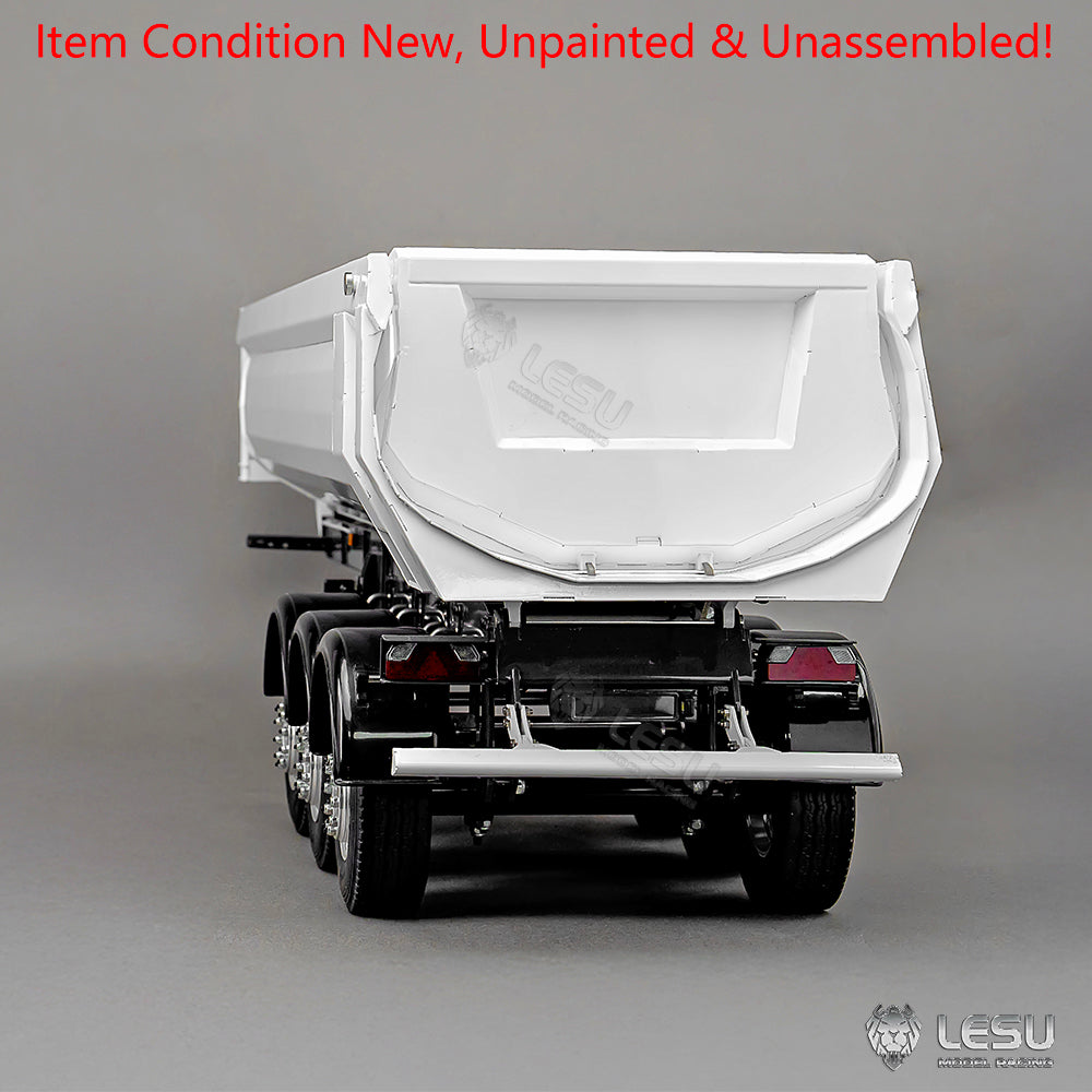 LESU 3Axles Metal 1/14 RC Hydraulic Dump Trailer for DIY TAMIYA Tractor Truck Radio Controlled Lorry Car Vehicle R62 R770S