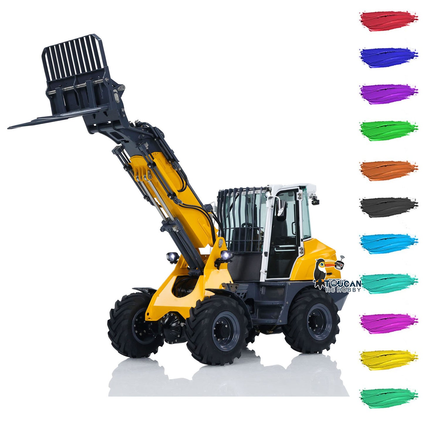 LESU AT1050 1:14 RC Hydraulic Fork Truck Metal Telescopic Arm Loader Car Assembled Model