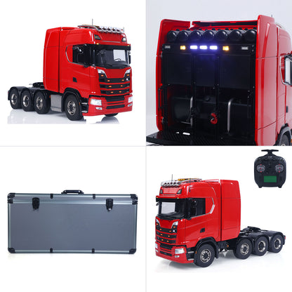 8X8 1/14 RC Tractor Truck 770S Metal Transmission W/ Transfer Case 3Speed Gearbox Light Sound System Painted Model No Charger
