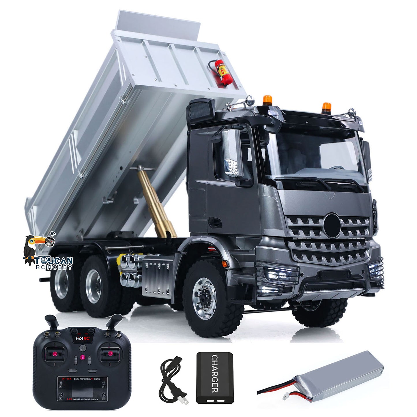 6X6 Metal Chassis 3348 RC Hydraulic Dumper 1/14 Radio Controlled Tipper NO Lock Light Sound Radio Battery Construction Truck RTR