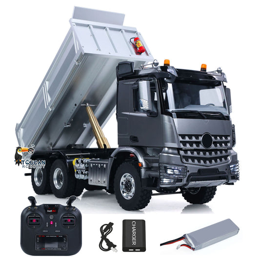 6X6 Metal Chassis 3348 RC Hydraulic Dumper 1/14 Radio Controlled Tipper NO Lock Light Sound Radio Battery Construction Truck RTR