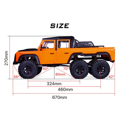 Camion tout-terrain radiocommandé Pick-up Rock Crawler à l'échelle 1/10 6WD Version PNP 