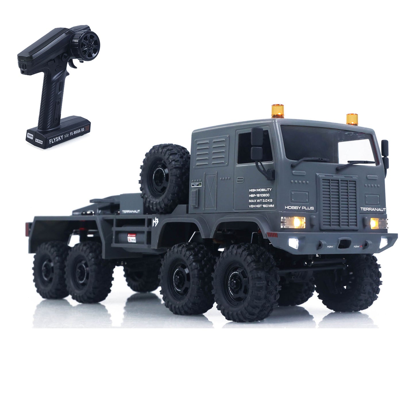 US Stock RTR 1/18 Radio Control Military Truck 8*8 RC Off Road Vehicle 280 Brushed Motor Fifth Wheel Winch Metal Hook All Wheel Steering