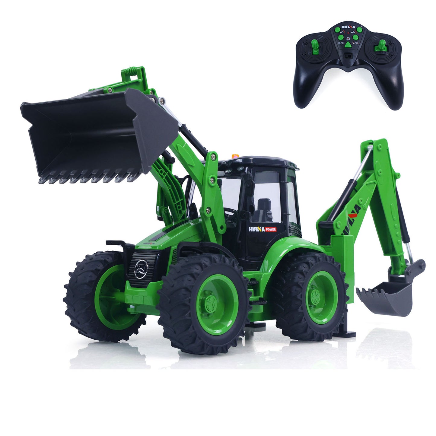 US STOCK HUINA 1/14 1579 Remote Control Backhoe Excavator 2.4G 9CH RC Loader Model Toys