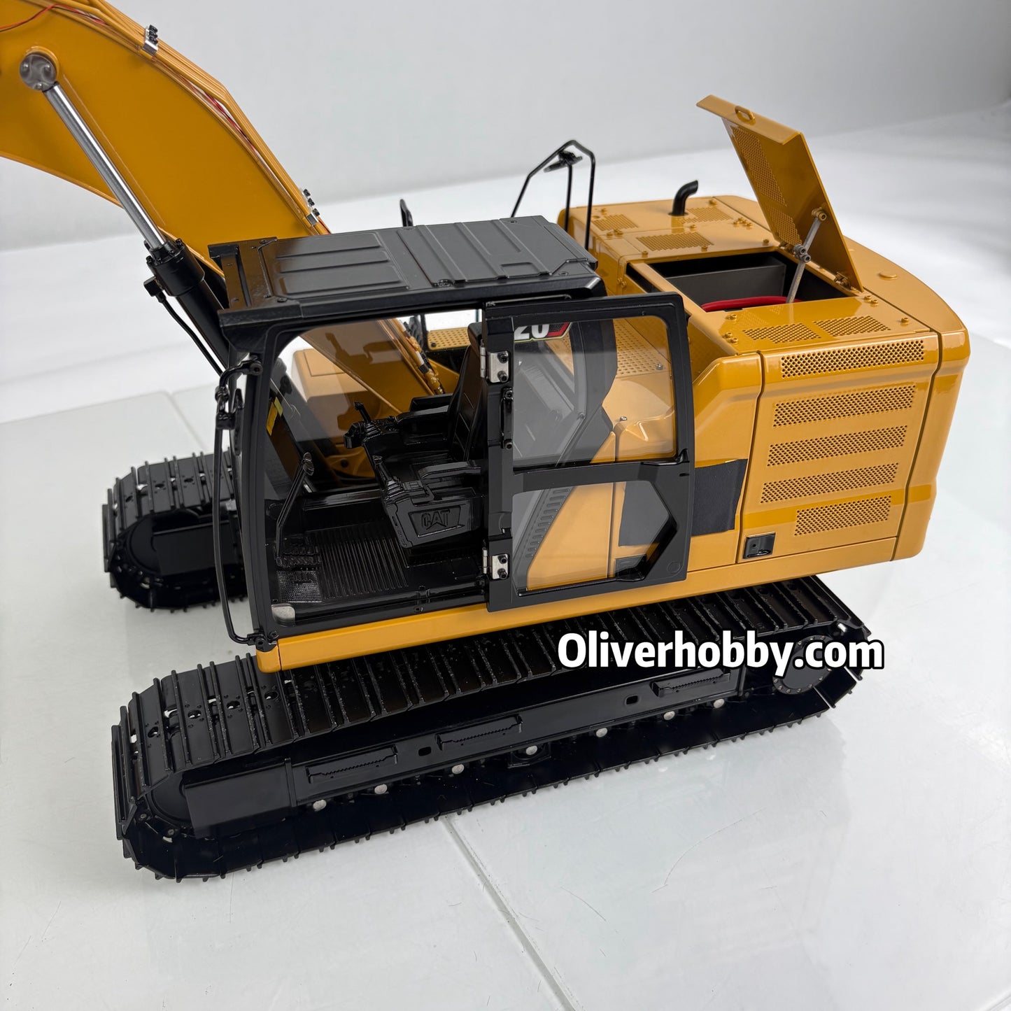 TOUCAN Metal 1/14 Remote Control Hydraulic Excavator 320 8Ways Valve RC Digger Engineering Vehicle ST8 Radio Lights Battery RTR Model