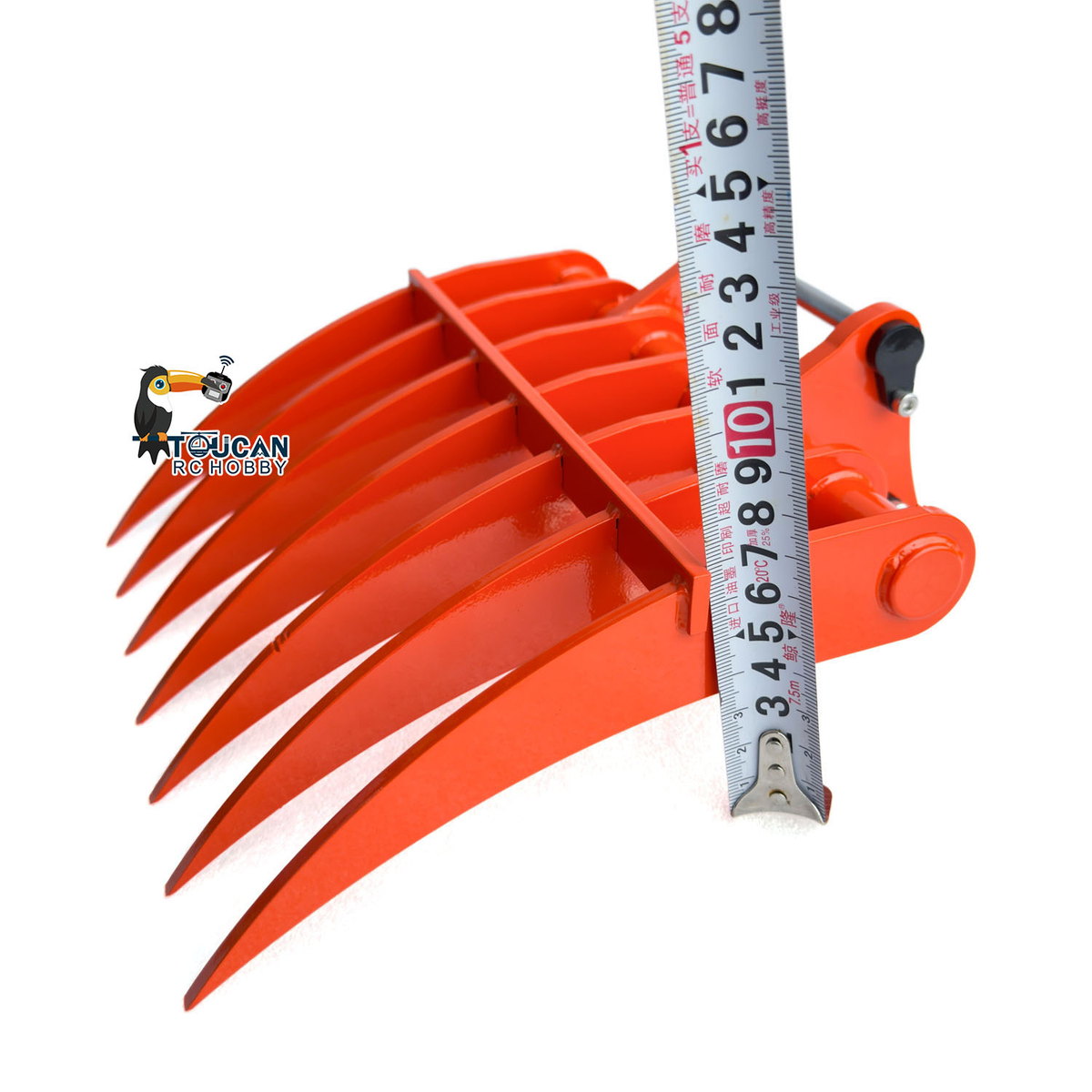 TOUCAN 1/8 Metal RC Excavator Attachments for 385CF Hydraulic Digger, Ripper, Bucket, Rake, Quick Coupler & Construction Model