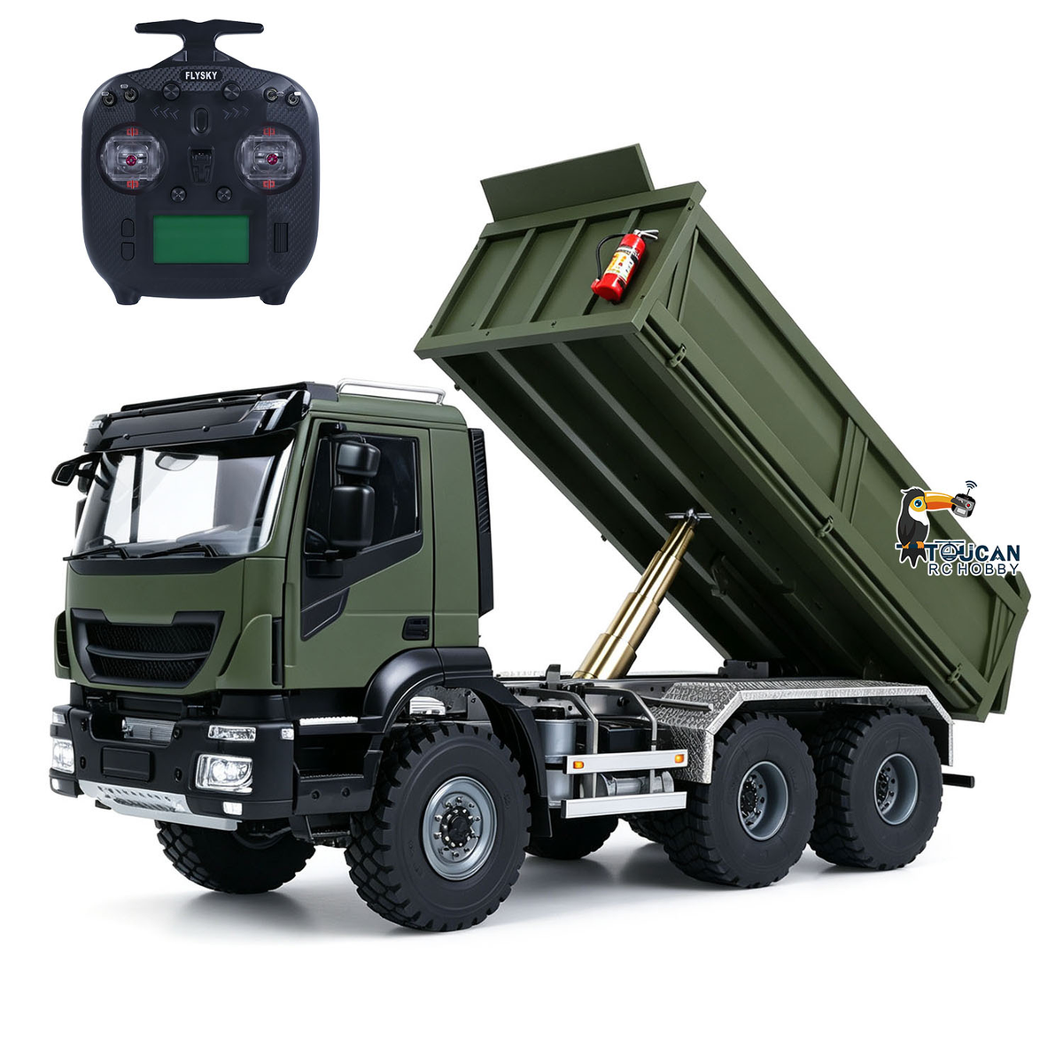 MD 1/14 6*6 Metal Radio Control Hydraulic Dump Truck 2-Speed Gearbox RC Tipper Model Differential Locks Radio Light Sound System