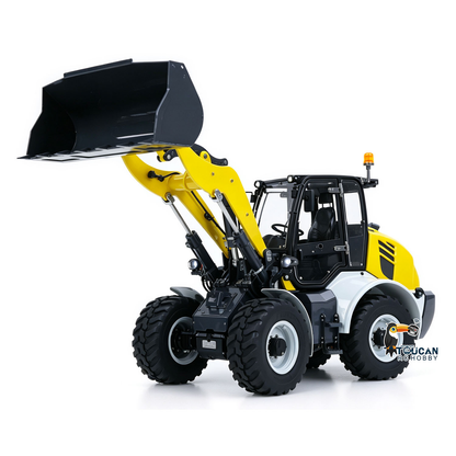 LESU Metal 1/14 Remote Control Hydraulic Loader Aoue WA100M-8 RTR 4CH Valve RC Engineering Vehicle Quick Coupler Lights Sounds