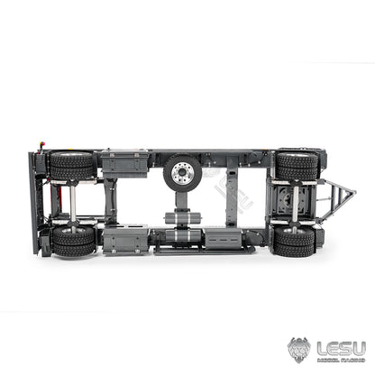 Finished 1/14 Metal RC Trailer A0065 Model Front Wheel Steerable for LESU Radio Controlled Hydraulic Roll on off Dumper Tipper