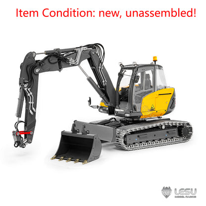 LESU MC15 4 Arms Metal 1/14 Hydraulic Remote Control Excavator KIT Model RC Digger Dual Pumps 9 Ways Valve Light Sound Motor