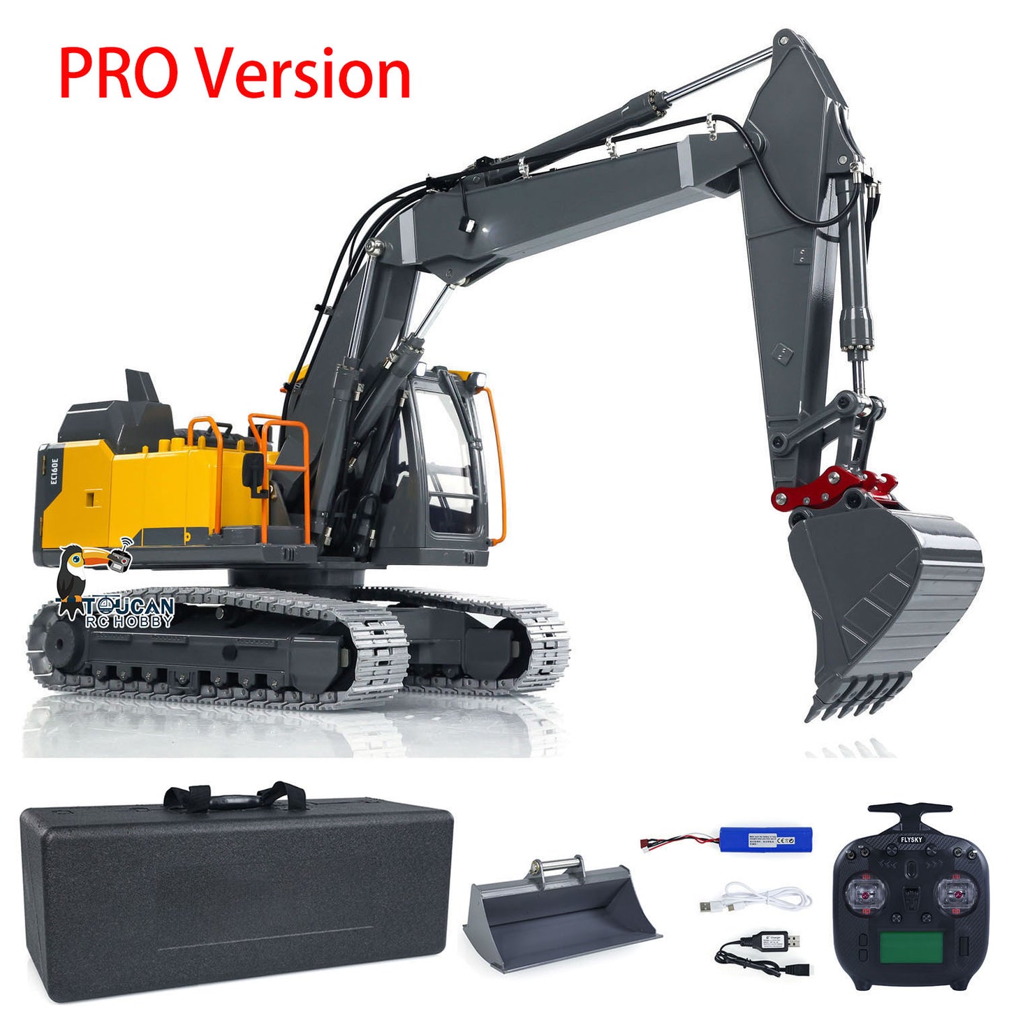 1:14 RC Hydraulic 3 Arms Excavator 160 Metal Remote Control Digger