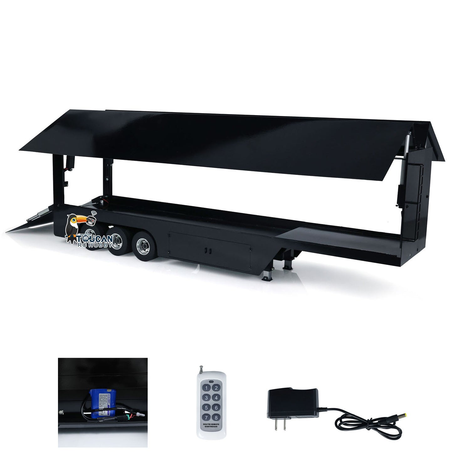 Metal 1/14 RC Mobile Stage Vehicles RC Roadshow Trailer Truck Model