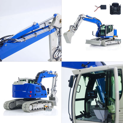 JDM-208 1/14 7CH Remote Control Hydraulic Excavator R920 2Arms Metal RC Digger Flysky PL18 EV Lite Sound System Quick Coupler