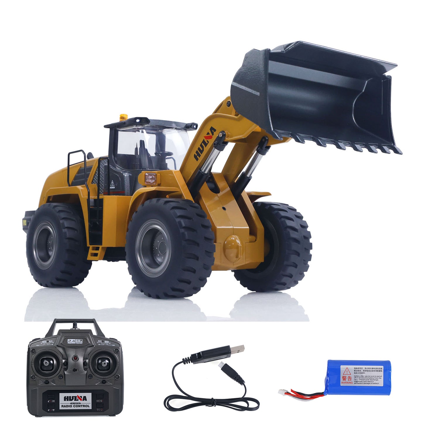 ONLY ONE Fast Shipping 1/14 HUINA Toys 2.4G Radio Controlled Loader 1583 Electric Lifting System Lights Sound RC Construction Vehicles Assembled