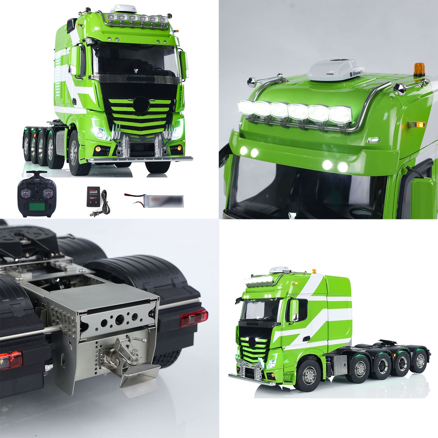 Unitru-01 3363 1/14 RC Tractor Truck Remote Control Lorry Car 10*10 Metal Chassis Smoke ST8 Radio Differential Lock RTR Light Multimedia Display Screen