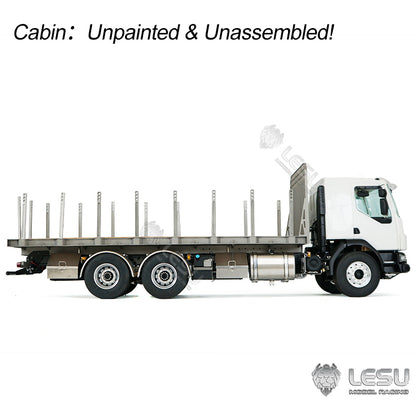 LESU 1/14 RC Flatbed Timber Truck Remote Control Lorry Car 6x4 Metal Chassis RWD Model Vehicle Light Sound Motor 2Speed