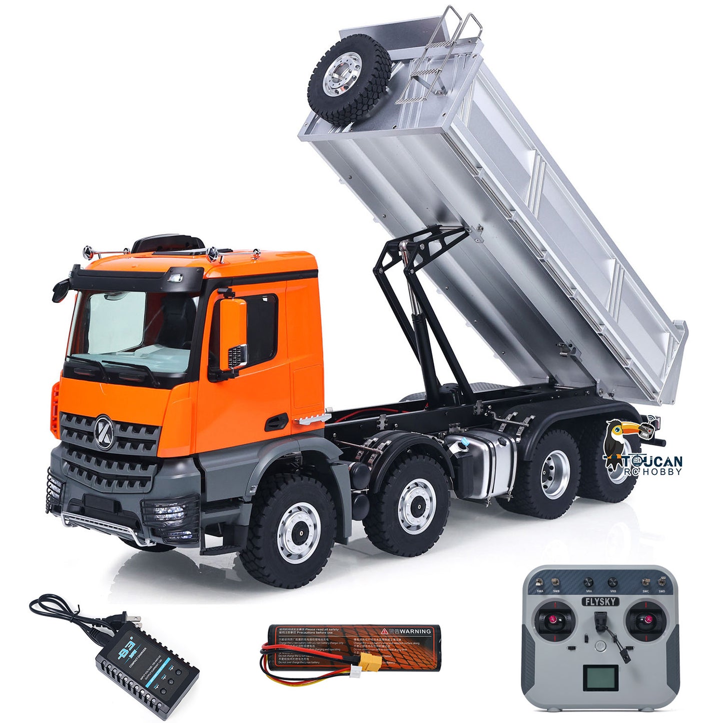 Fast Shipping Kabolite 1/14 Electric RC Dump Truck K5703 8X8 Remote Control Tipper Model 2Speed Transmission Lights Sounds Battery Charger