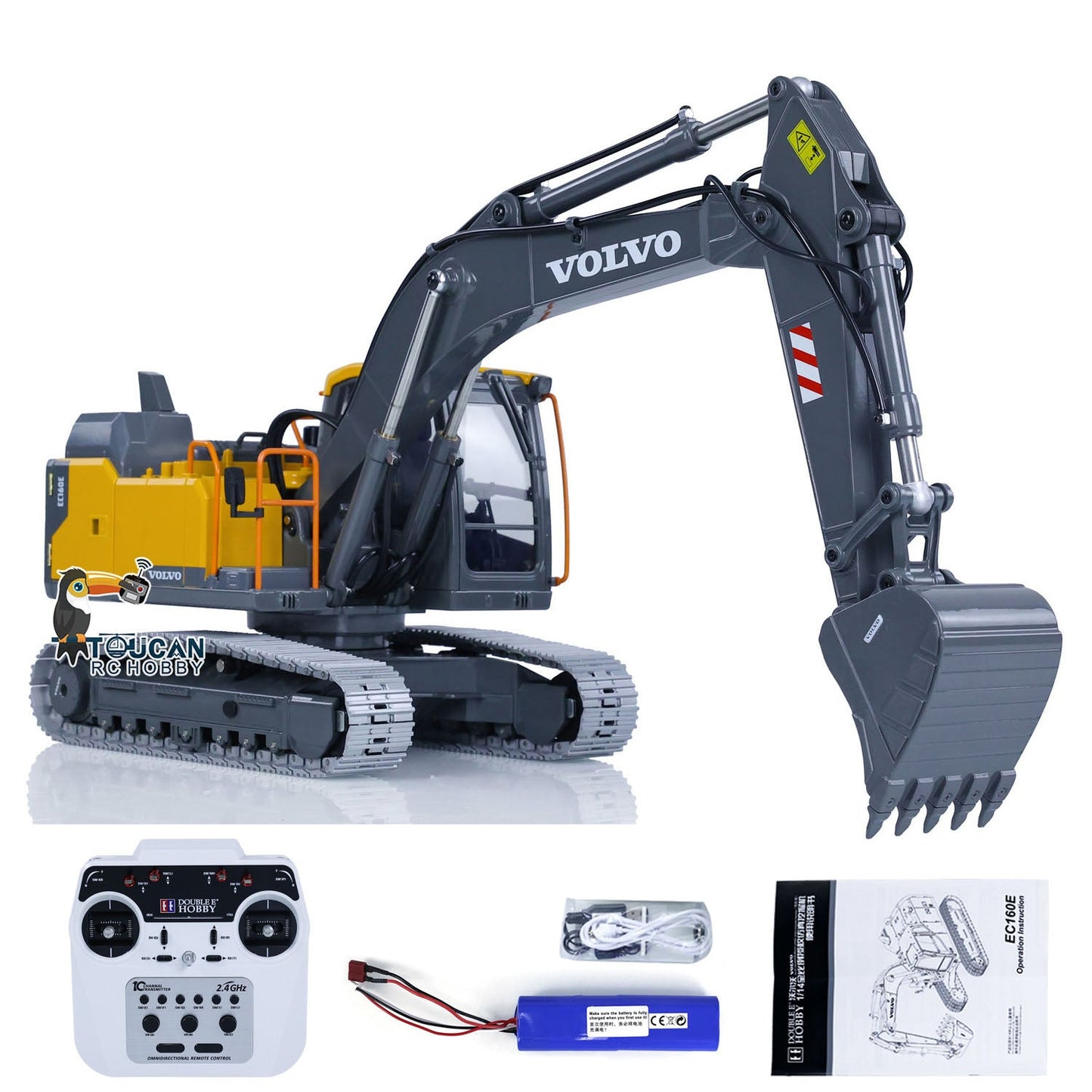 IN STOCK 1:14 Double E E010 Volvo EC160E Electric RTR RC Excavator