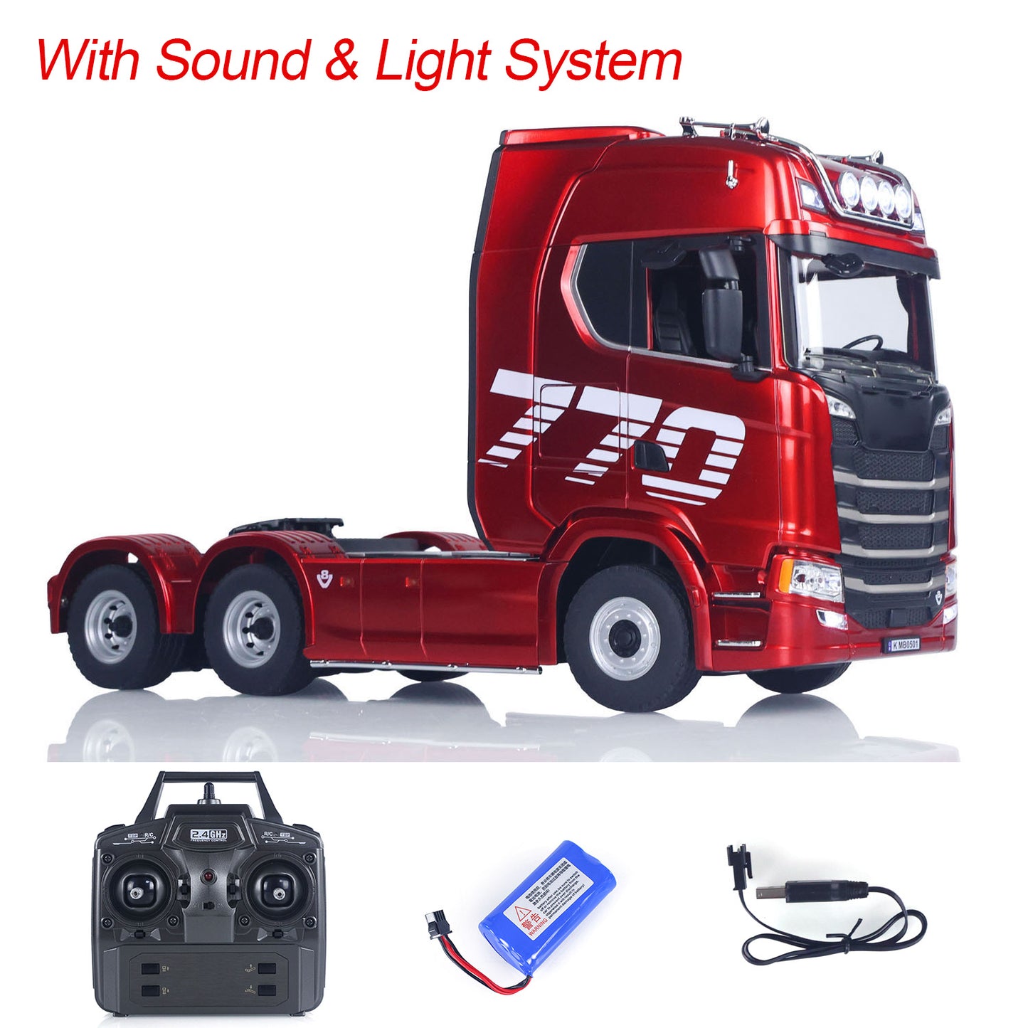 Fast Shipping 770S Plastic 1/18 RC Tractor Truck Toys Finished Model RTR 7.4V Battery Radio 19CH Light Sound Effects Remote Control Lorry Car