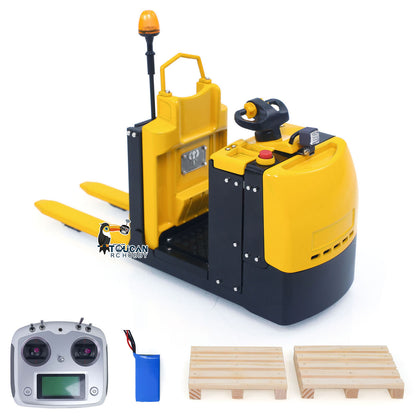 Metal 1/14 RC Electric Forklift MO55 RTR Remote Control Low Level Order Picking Truck Model Flysky Radio Battery Light Sound Ready to Run