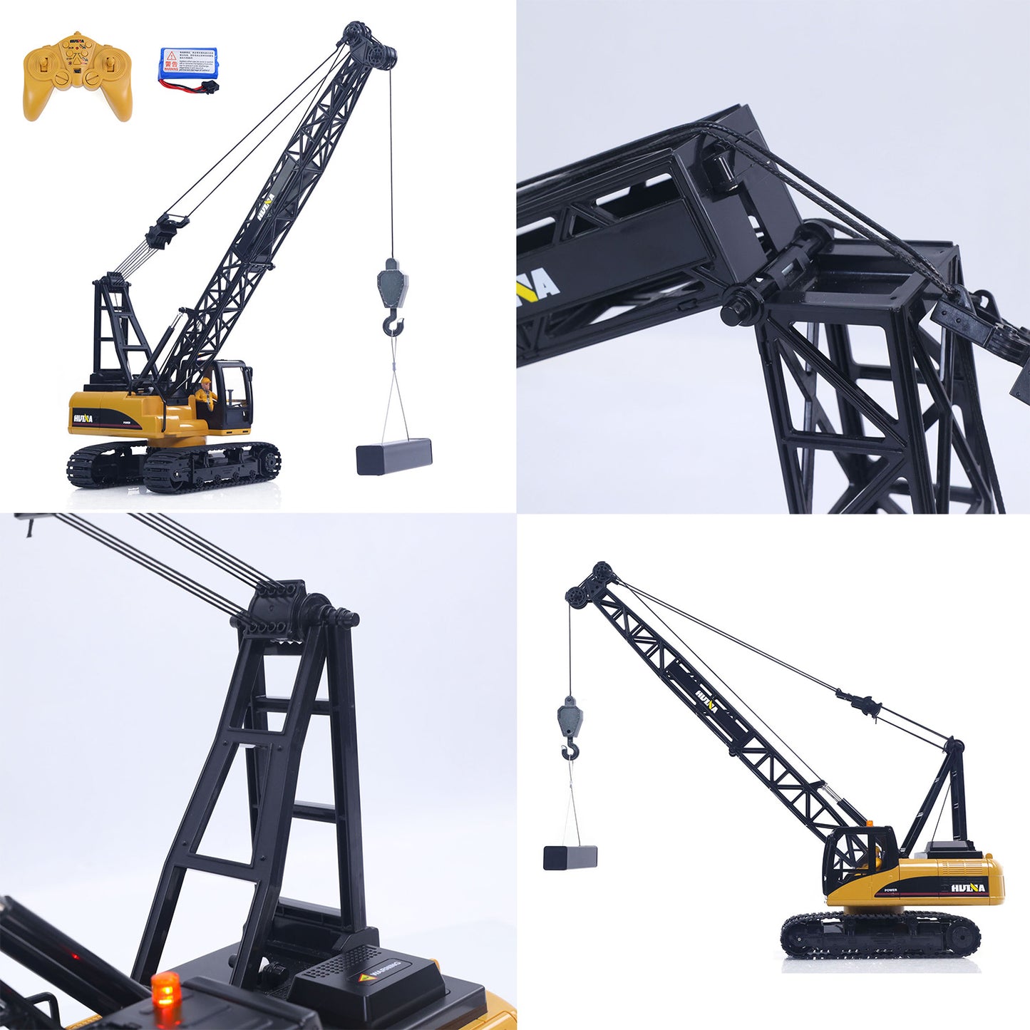 US STOCK HUINA 572 15CH RC 1/14 Construction Crane Truck Tower Excavator Model Car Toy