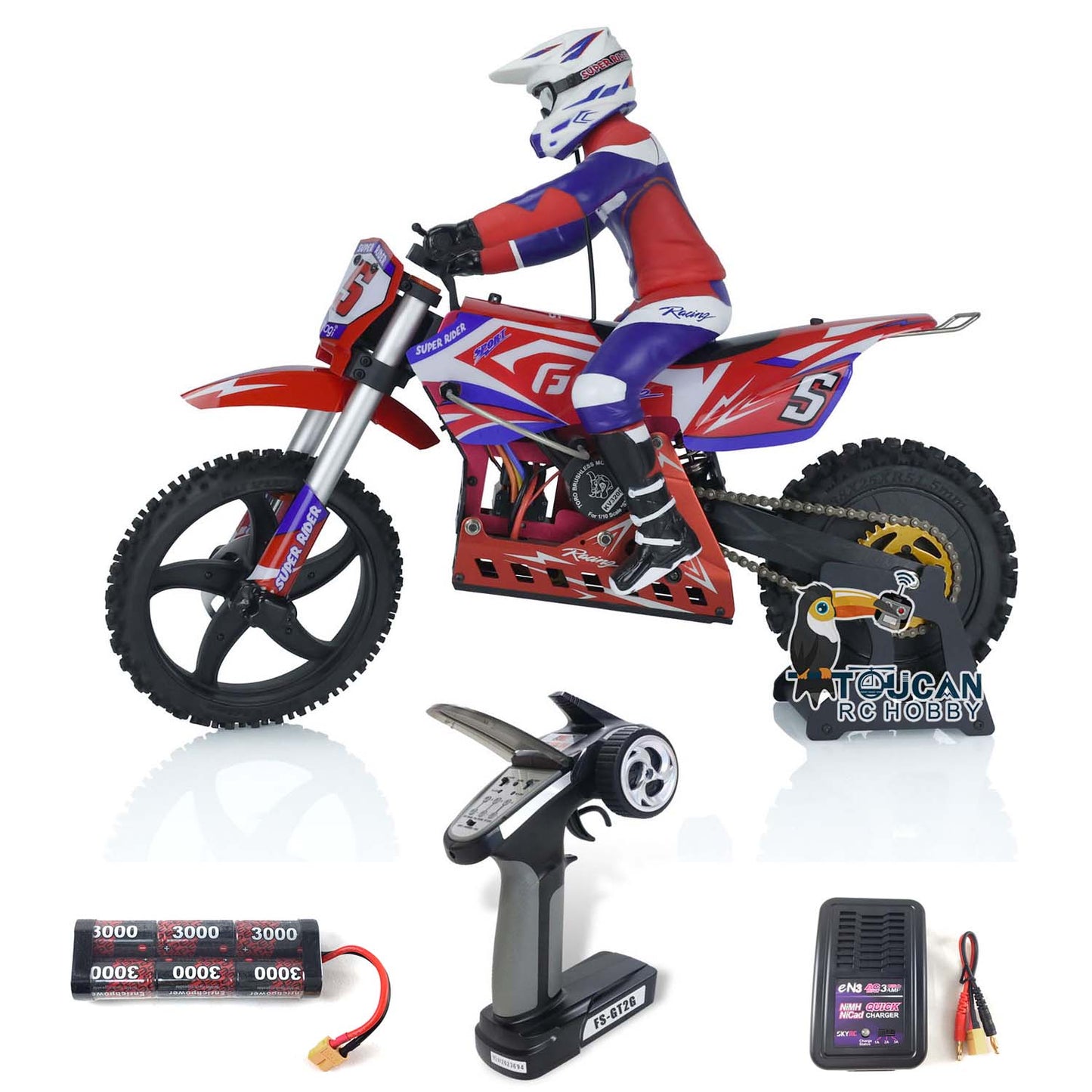 Skyrc Super Rider SR5 1/4 Maßstab Rot RTR RC Motorrad