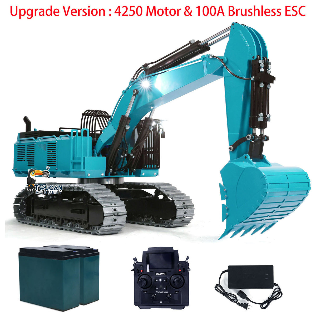 TOUCAN RC HOBBY 1/8 385CF Metal Hydraulic RC Excavator RTR 150KG Heavy Duty Remote Control Diggers Ready to Run Upgraded Version Models