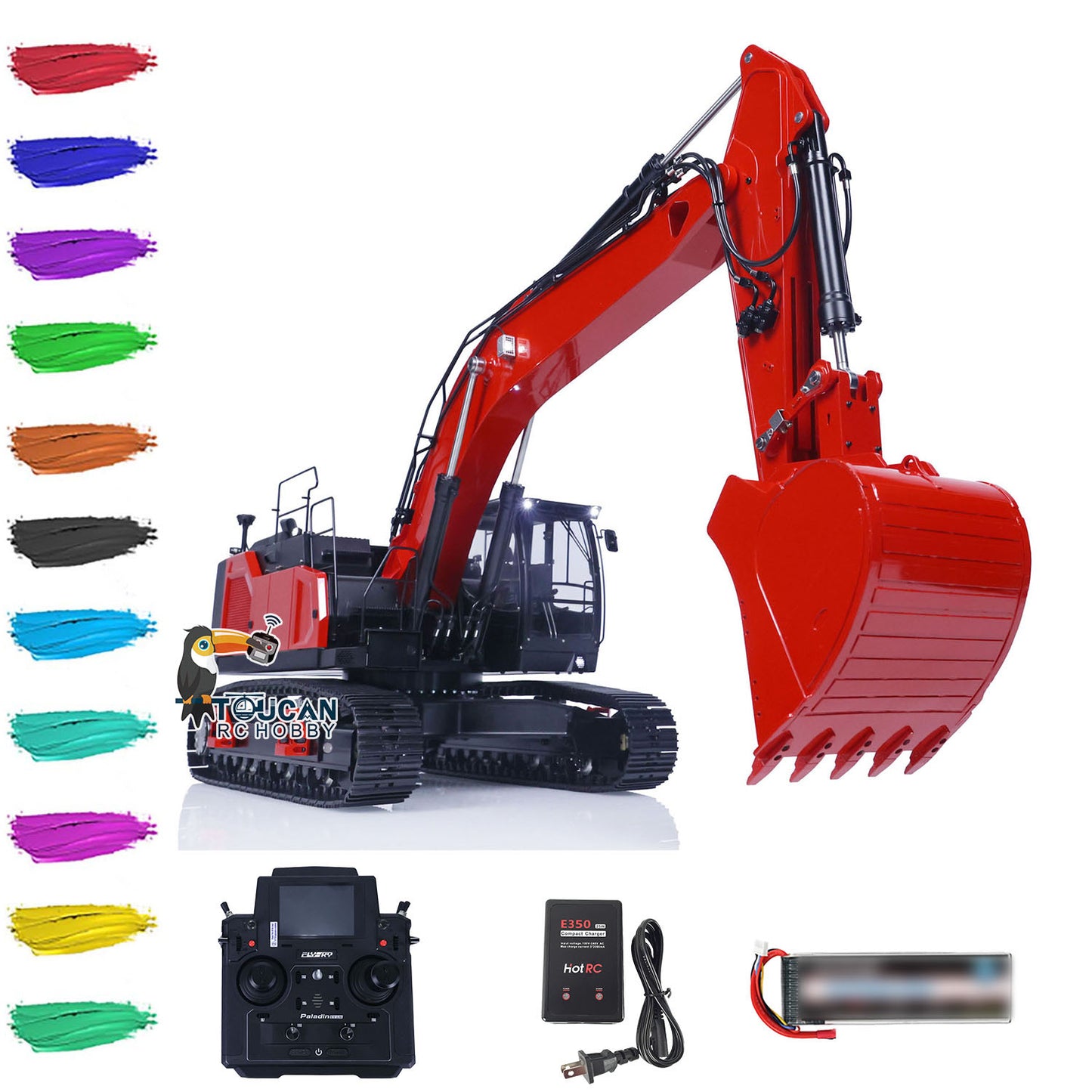 LESU 1/14 Aoue Metal Painted Assembled LR945 Hydraulic RC Excavator Digger B0016 With Sound System