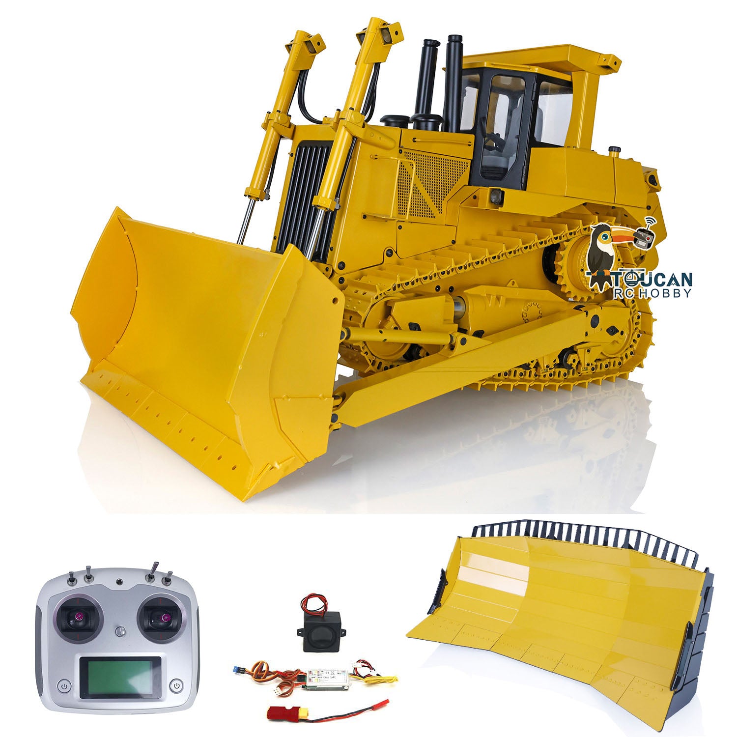 JDM-98 1/14 JDMODEL PNP DXR2 Metal Hydraulic RC Bulldozer With A Upgra ...