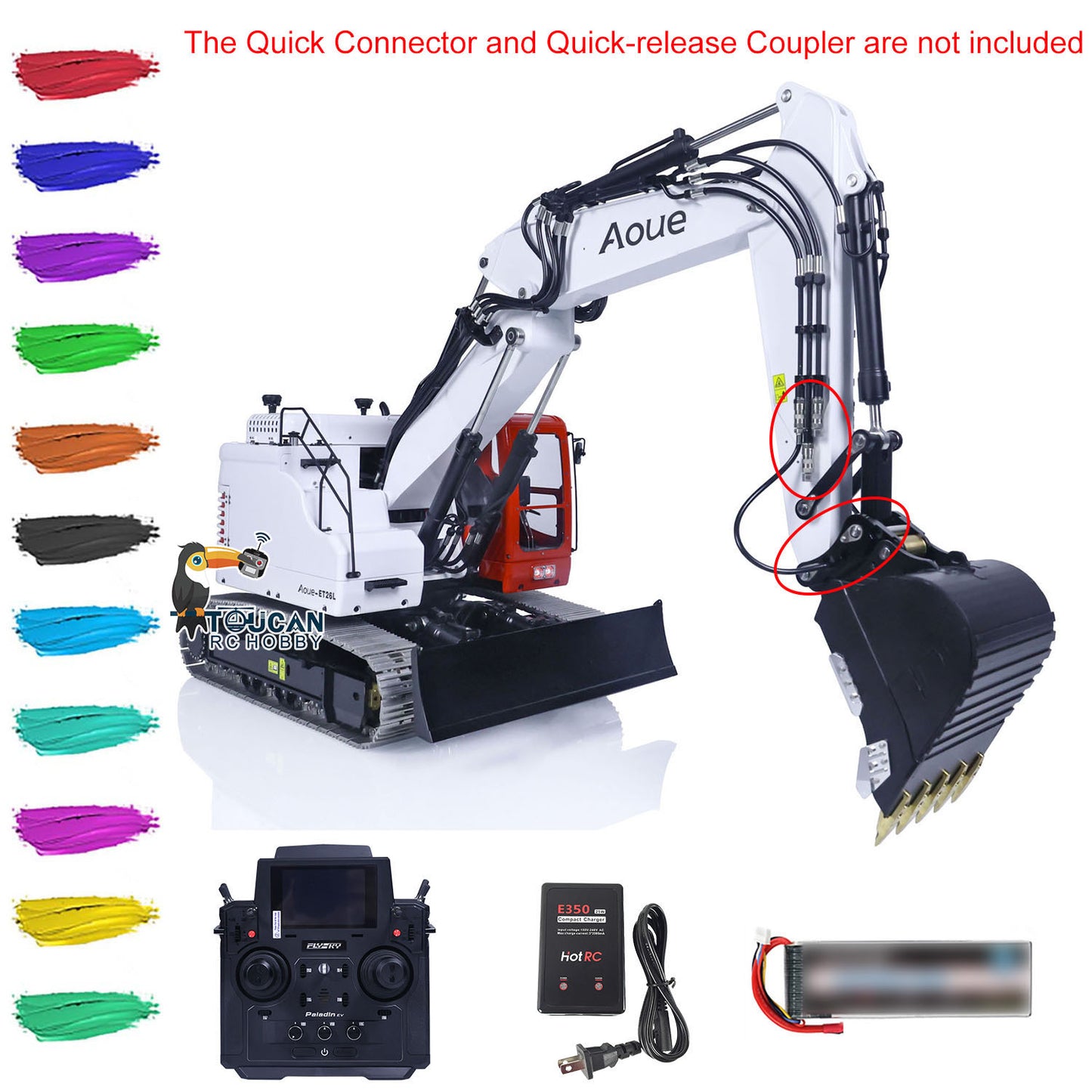 LESU 1/14 Aoue Metal ET26L Painted Assembled RTR Hydraulic Three-section RC Excavator B0012 With Crystal Display