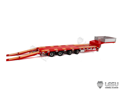 LESU Metal 1/14 RC Trailer A0054 Hydraulic Lifting Tailboard 4 Axles Steering Available for DIY RC Tractor Truck Lorry Car Model Lights